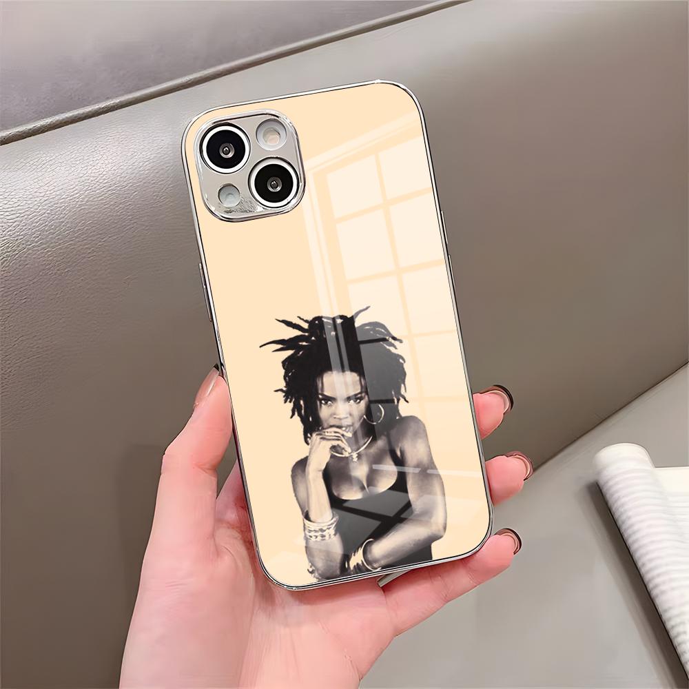 L-Lauryn Hill Phone Case For IPhone 17 Pro Max 15 Pro 16 14 Plus 12 13 Mini 11 Pro Shockproof Electroplated Glass Cover