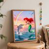 Disney Digital Oil Painting Diy Oil Painting Mermaid Dolphin Rainbow Hand Painting Living Room Bedroom Decoration Painting