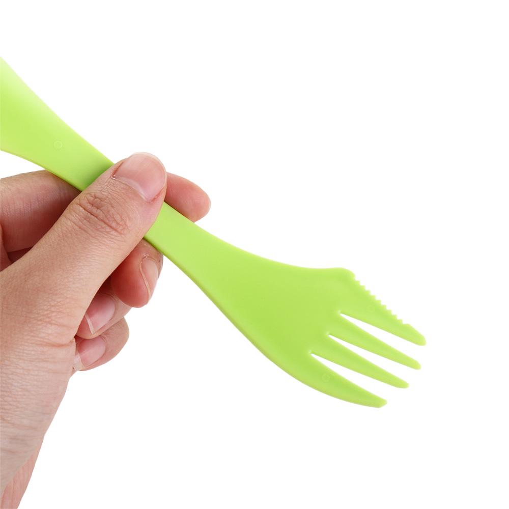 3 In 1 Utensils Plastic Spork Combo Travelling Gadget Cutlery Tableware Spoon Fork Cutter Travel Camping Hiking Picnic