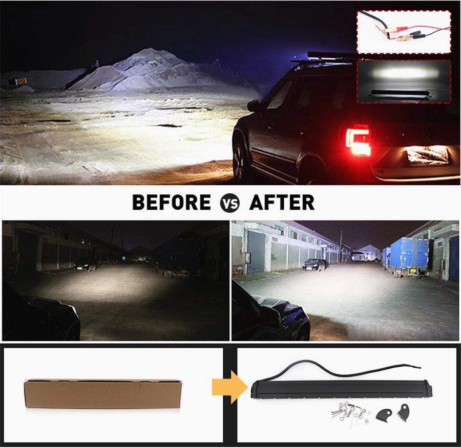 7inch Single Row slim 4D LENS Led Offroad Light Bar Fog Driving Fit For ATV SUV TRUCK BOAT 4WD 4X4 Pickup Cars