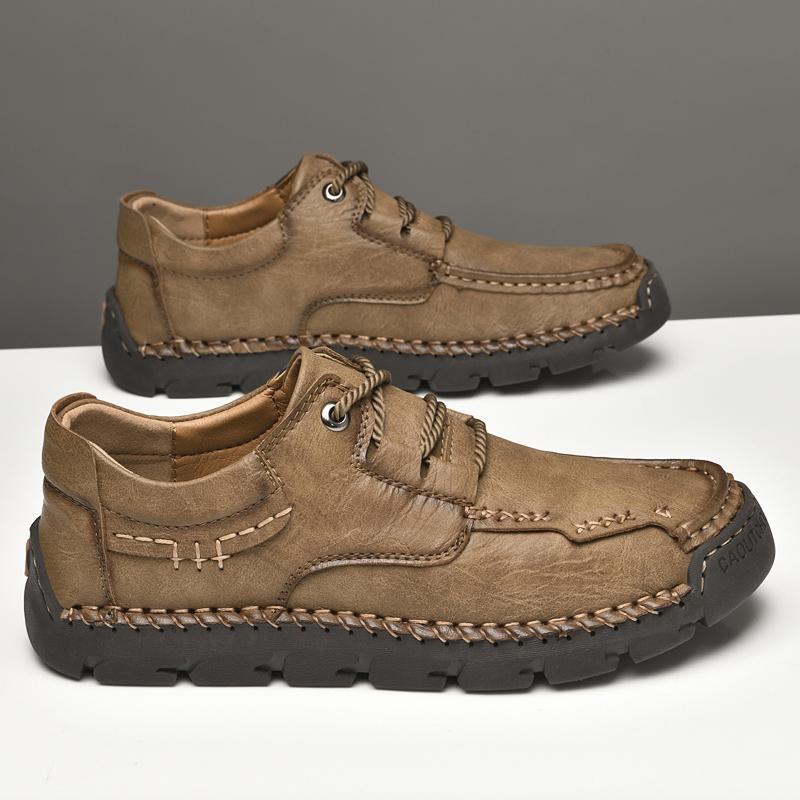 Fashion Leisure Walk Mens Hiking Shoes Spring New Trendy Male Sneakers Lace Up Formal Casual Leather Shoes Man Treking Footwear Trainers