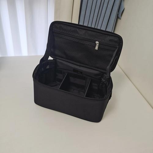 Square Solid Color Makeup Organizer Bag for Cosmetics and Accessories with Luggage Sleeve