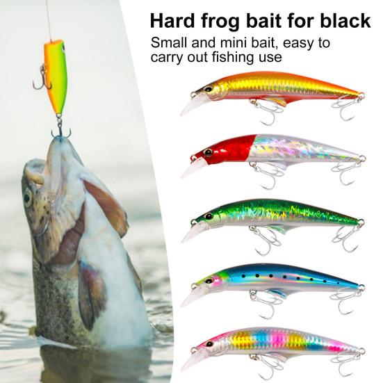 Fishing Bait Hard Lure with Treble Hook Realistic Looking 3D Eyes Bright Color Portable Mini Artificial Lure Fake Bait