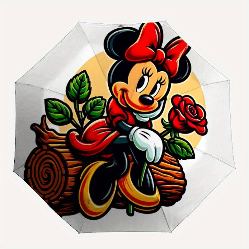 

1pc Minnie MouseDesign Automatic Opening/Closing Folding Umbrella with 8 Iron Ribs, Portable Sunshade for Men and Women y250724011