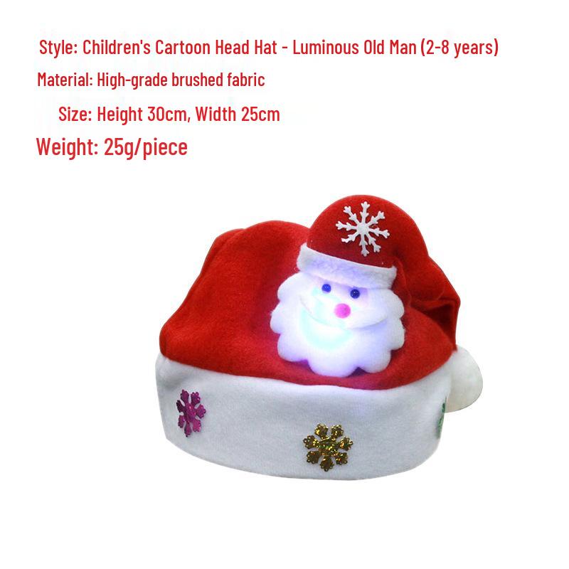 Children's Christmas Cartoon Hat with Stickers - Kids' Holiday Gift