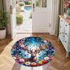 Elk Round Floor Mat Design for Dining Room Entryway Bedrooms Game Room Anti-slip Round Rug Decorate Offices Perfect Gift for Friends Family