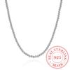925 Silber 4mm/8mm/10mm Glatte Perlen Kugelkette Halskette Für Frauen Trendiger Schmuck für Hochzeit Verlobung/gadaz