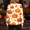 Women's Halloween Print Long Sleeve Knit Cardigan Button Front Sweater for Fall Outfits