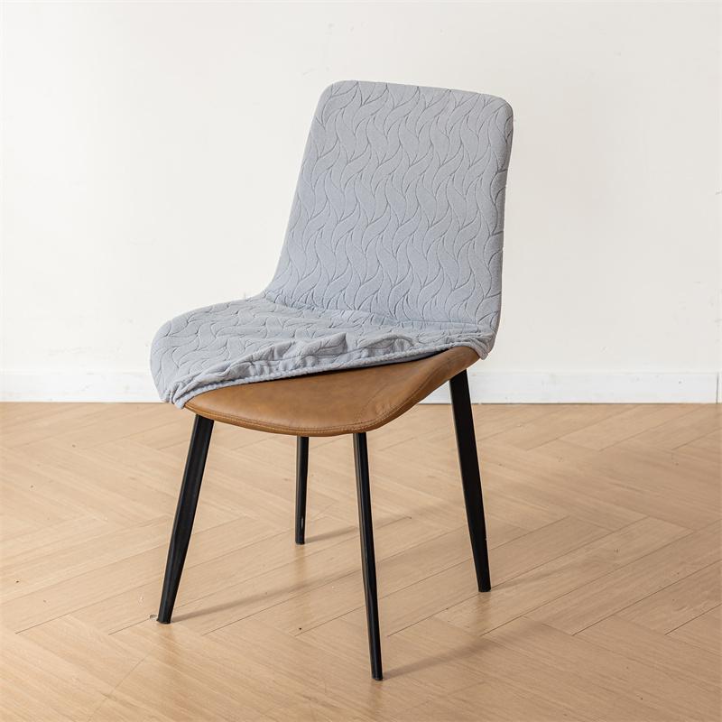 1/4/6pcs Nordic Solid Color Curved Chair Cover Stretch Jacquard Dining Chair Slipcover Dust-proof Seat Cover for Wedding Banquet