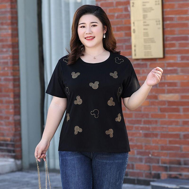 

Extra Large Size Middle-Aged Ladieswear Belly Covering Fat People Summer Wear Black Size XL [Suggested 60.00 kg-70.00 kg]]