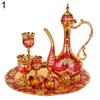 8Pcs/Set European Cup Kettle Vintage Metal Wine Wedding Tray Kit Home Gifts