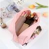 PU Leather Travel Cosmetic Bag Makeup BagTravel Wash Toiletry Organizer Purse Storage Handbag for Women Girls Make Up Pouch