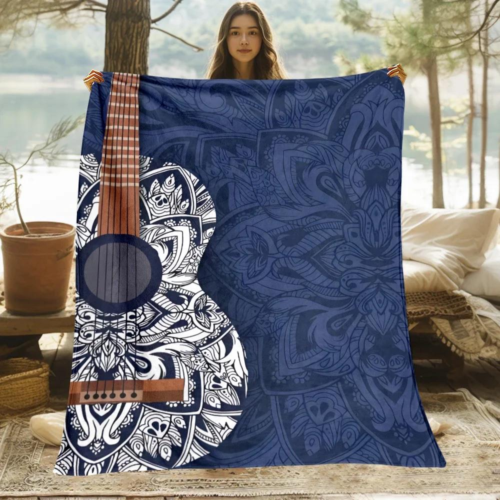 

1 шт. гитарный плед - Легкий флисовый плед для диванов, путешествий, кемпинга, гостиных, офиса, кресла и кроватей. 30x40in