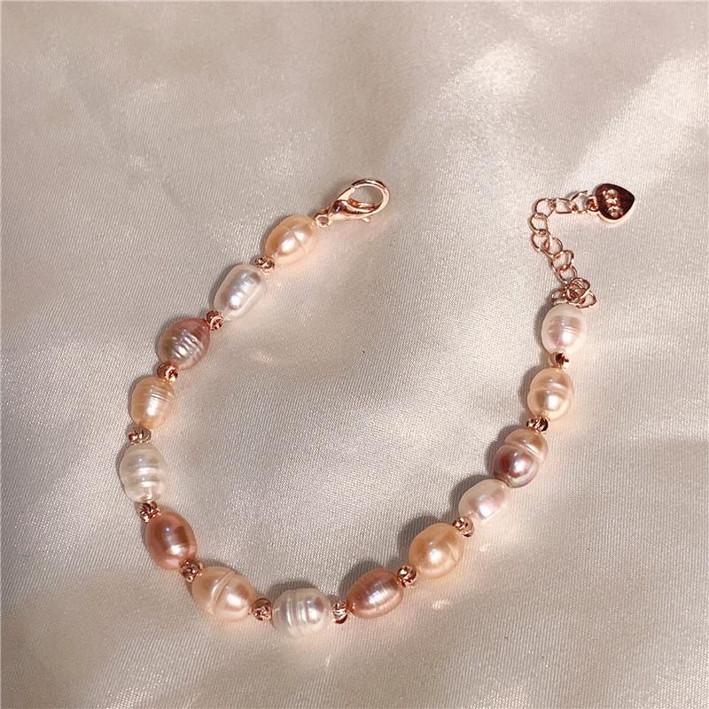 Retro French Baroque Freshwater Pearl Bracelet: Elegant Handcrafted Women's Jewelry
