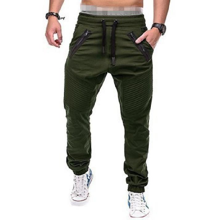 New Men'S Casual And Fashionable Drawstring Elastic Sports Overalls With Double Zippers And Open Crotch Pants