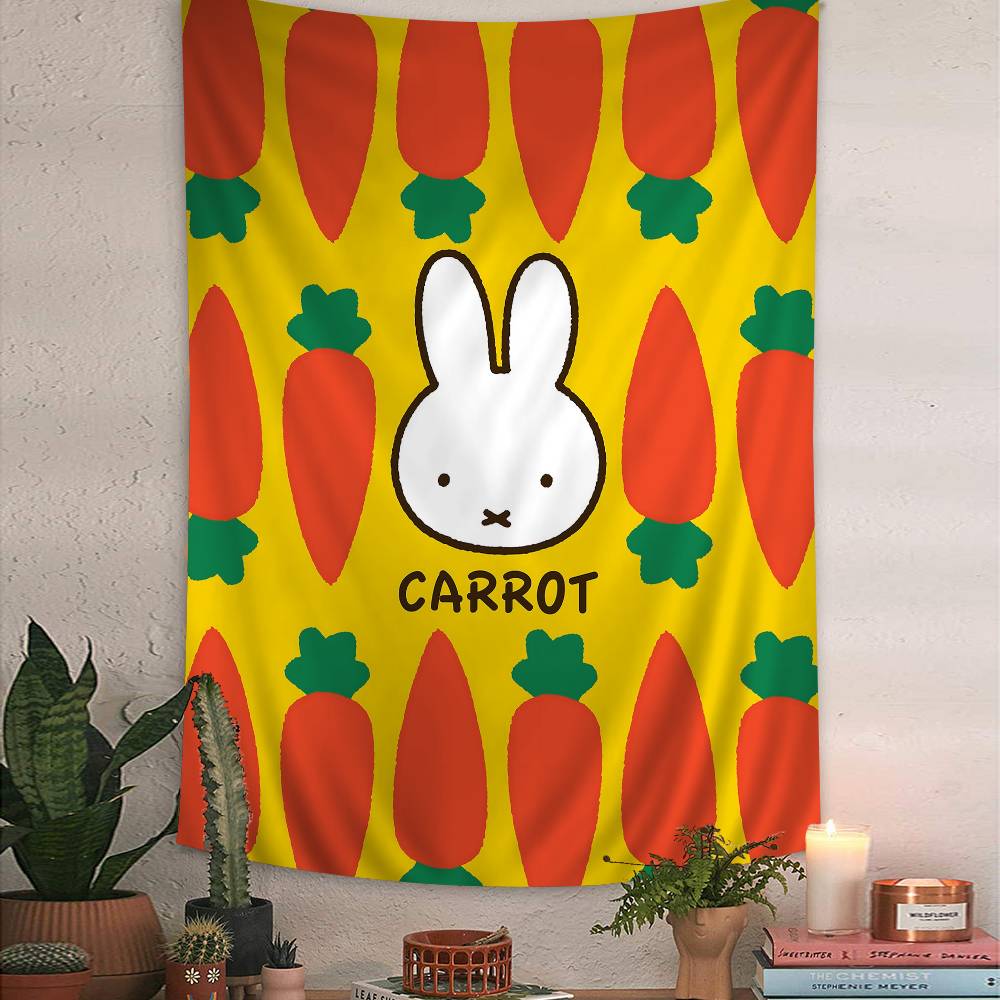 Cartoon M-miffy Cute Printed Large Wall Tapestry Hanging Tarot Hippie Wall Rugs Dorm Home Decor