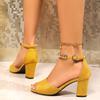 2025 Hot Sale Ladies Shoes Peep Toe Women's Sandals Fashion Metal Decoration Office and Career Summer Plus Size Heeled Sandals