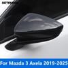 For Mazda 3 M3 Axela -2024 2025 Rearview Mirror Cover Trim Side Door Mirrors Protector Carbon Fiber Accessories Car Styling