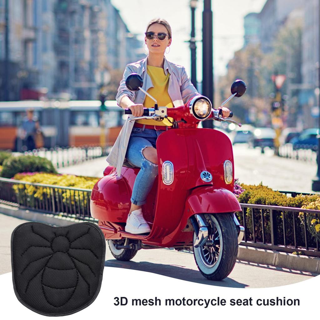 Motorcycle Seat Covers Anti-Slip Cushion Shock Absorption Dirt Bike Seat Cover For Women With 3D Mesh For Riders Riding Scooter