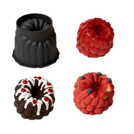 Silicone Cake Mold Non-Stick Raspberry Shape Baking Mold High-Temperature Resistant Food Grade Silicone Mold for Oven Refrigerator Air Fryer Baking