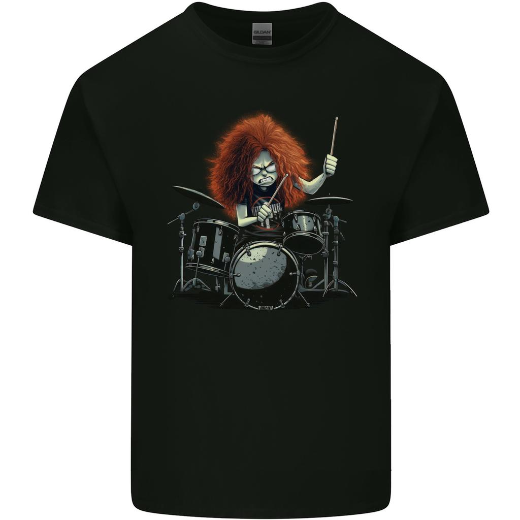 Crazy Drummer Heavy Metal Rock Music Drumming Unisexs Light Cotton TShirt