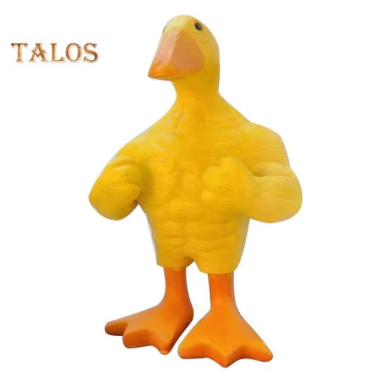 

Фигурка мышечной утки, магнитный держатель для ключей, статуя утки, скульптура из смолы, модель животного, игрушка, украшение для домашнего офиса и рабочего стола, орнамент жёлтый
