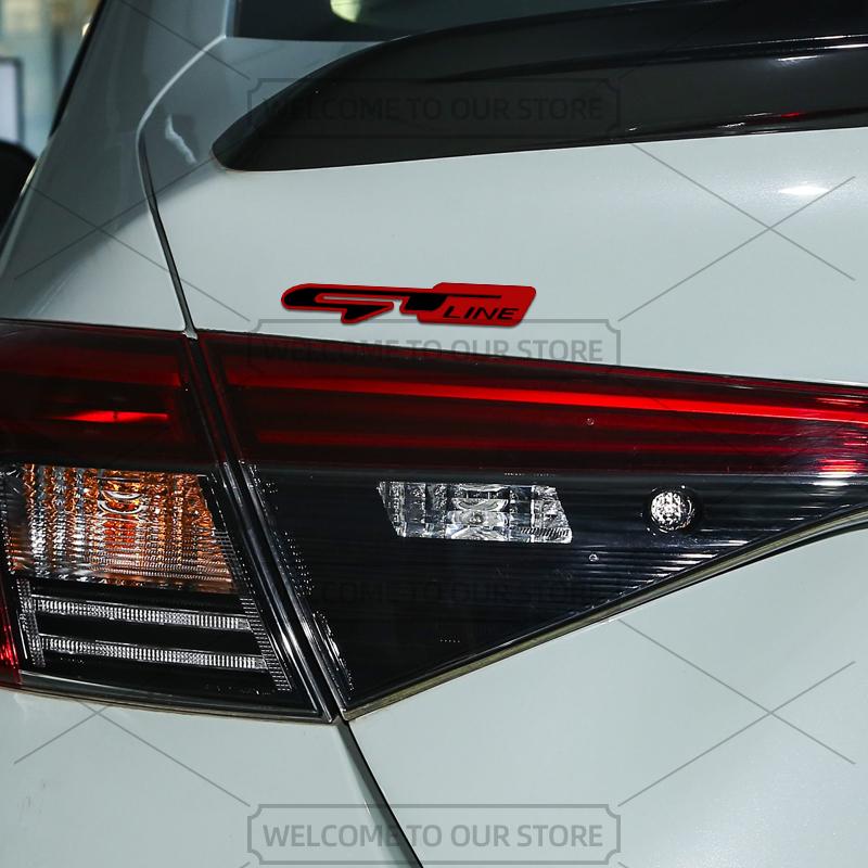Auto 3D Metall GT Line Karosserieemblem Kühlergrill Abzeichen Aufkleber Auto Heckaufkleber Für Kia Stonic Stinger ProCeed Seltos Sorento Picanto K5