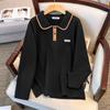Plus Size Women's Long Sleeve Lapel Hoodie T-shirt – Slimming Summer Top for 200/300 Jin