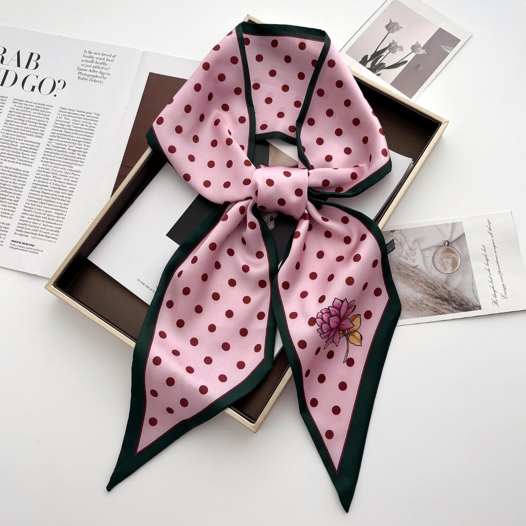 Luxury Print Scarf Skinny Ribbon Hairbands Women Neck Kerchief Foulard Hair Bands Scarves Bag Handle Ribbon 145*14Cm