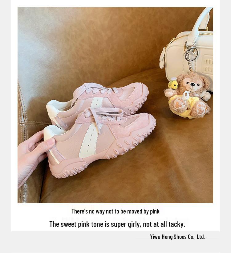 Trauben-Mama 7cm Höhenzunahme Runde Zehenpartie Schnürung Dad Sneakers - Dicke Sohle Lässige Deutsche Trainer