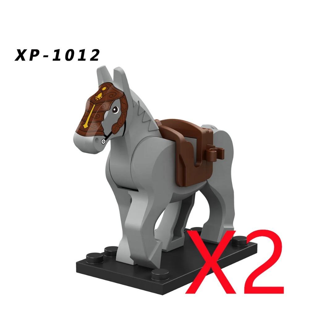 MOC Stavební kostky Středověké Vojenské Figurky Vojáků Rytíř Válečný kůň Halyard Vlajka Zvíře Sedlo Držák Mini Kostka Hračka Dárek X025