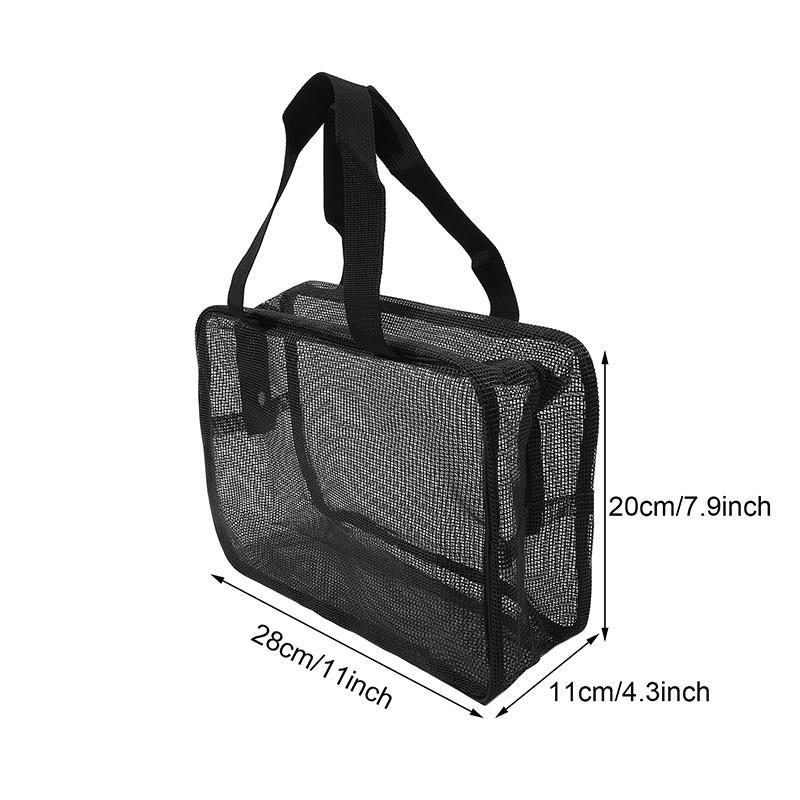 1 Stück Schwarze Transparente Netz Kosmetiktasche Handtasche Aufbewahrung Große Kapazität Aufbewahrung Netz Waschtasche Reise-Set Kosmetiktasche