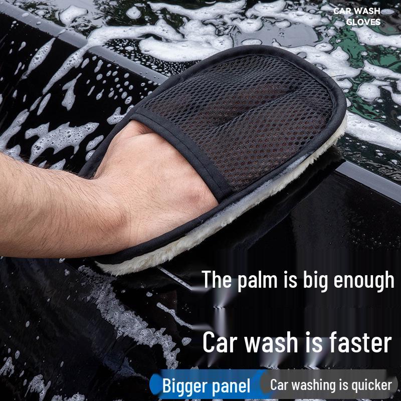 Chenille Bear Paw Car Wash Mitt - Safe for Paint, Plush Faux Wool