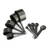 Plastic Measuring Spoon Cooking Teaspoons Sugar Coffee Tools Set Kitchen Supplies Accurate Baking Black PP Plastic 10 Pc/set