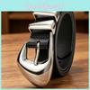 Womens Trendy Leather Belt With Zinc Alloy Pin Buckle And Stylish Fan Pattern For Daily Use