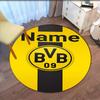 Brugerdefineret Navn Borussia Dortmund Printet Rund Tæppe Stol Tæppe Område Tæppe Entré Dørmåtter, til Kontorstol Stue Soveværelse Køkken Rum.