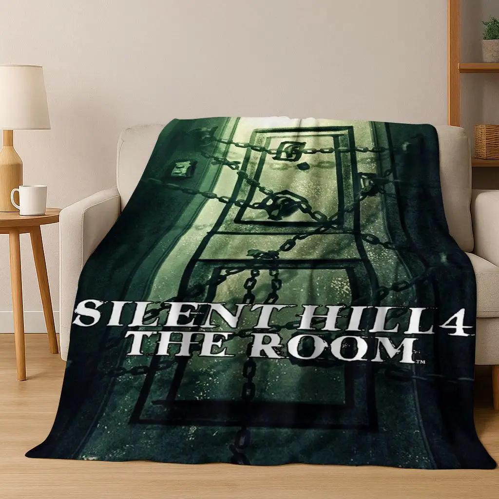 Classic Silent Hill Horror Game Movie Art Flannel Blanket,Cozy Soft Throw Blanket for Home Bedroom Bed Sofa Picnic Cover Gift