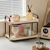Multipurpose Cup Storage Rack 2 Tier Coffee Tea Cup Drying Organizer for Kitchen Bathroom Countertop with Drainage Tray Shelf