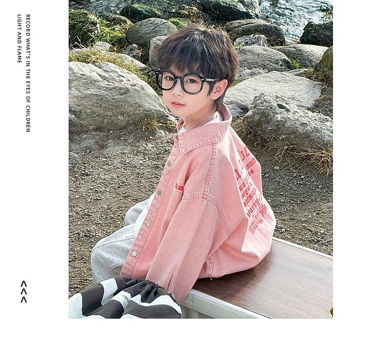 2025 Boys' Denim Jacket - Korean Style, Spring/Autumn, Casual, Thin, Fashionable Top for Kids