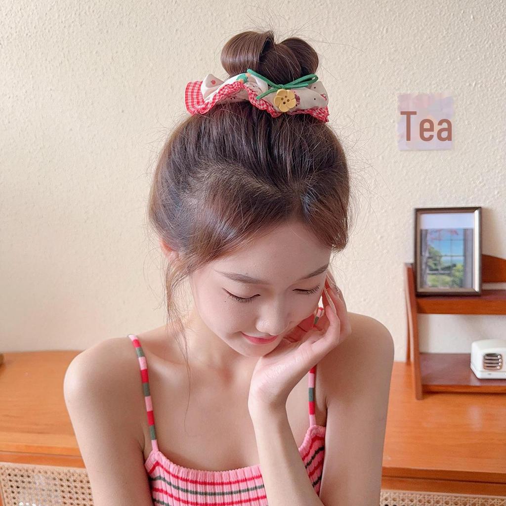 Plaid Lace Bear & Rabbit Bow Hair Tie Set