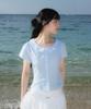 ROSEFRANTZ Round Collar Short Sleeve Blouse [Sky Blue]