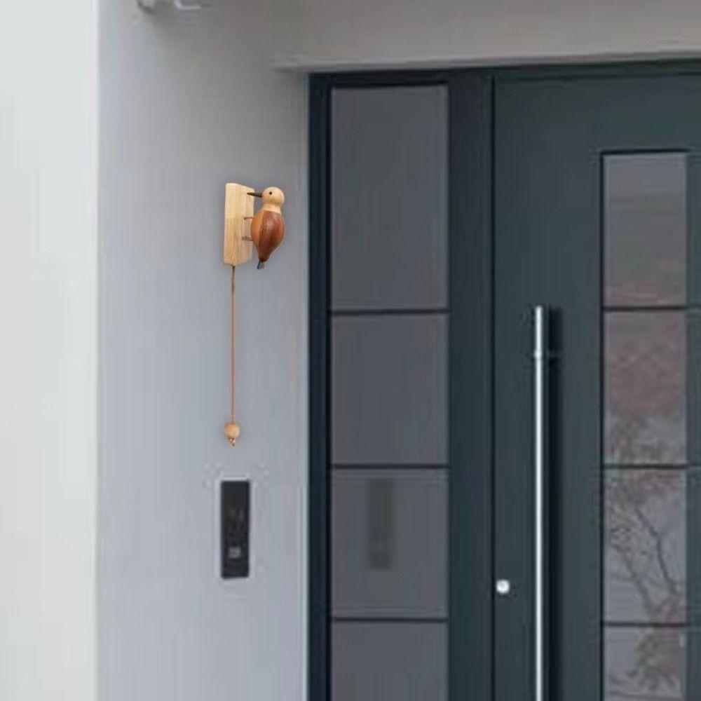 Housewarming Pendant Doorbell Handmade Wooden Woodpecker Door Knocker  Guest Arrival