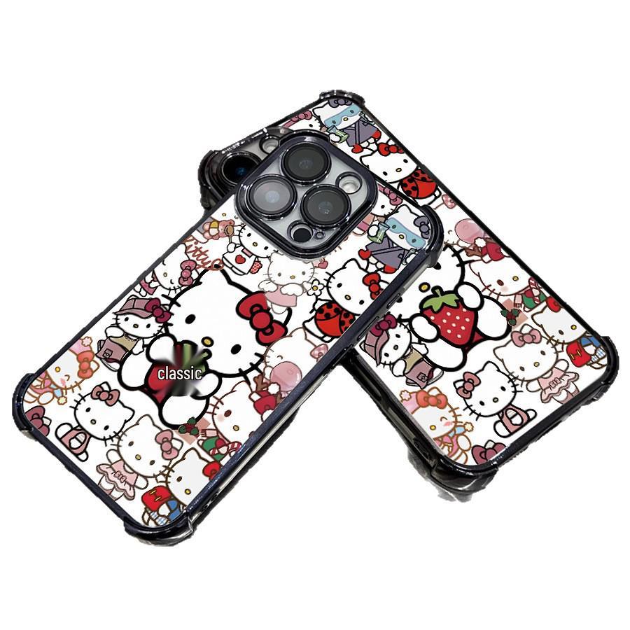 Sanrio Electroplated Black Phone Case, Compatible with Apple 14PM