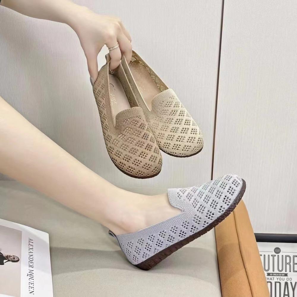 Knitted Soft Sole Casual Mesh Single Shoe