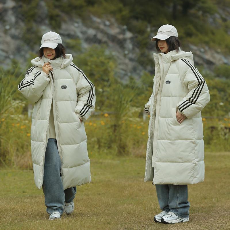 Medium and Long Down Cotton-padded Clothes for Women's Winter New Over-knee Students Loose Large Size Thickened Cotton-padded Jackets, Bread Clothes