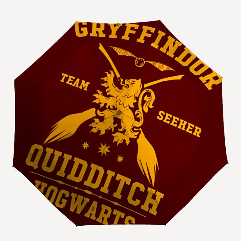 1pc Gryffindor Harry Potter Automatic Folding Umbrella - Compact 8-Rib Design, Durable Plastic & Iron, 002