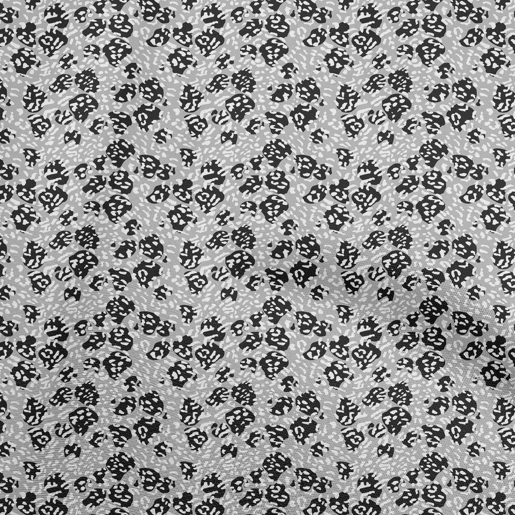 oneOone Βαμβακερό Ποπλίν Γκρι Ύφασμα Δέρμα Ζώου Υλικό Ραφής Πάντα με Μοτίβο Ανά Μέτρο 42 Ίντσες