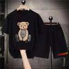 Korean Brand Bear Print T-shirt Men's Cotton Short-sleeved Oversized T-shirt Hip-hop Retro Suit Unisex Free Shipping