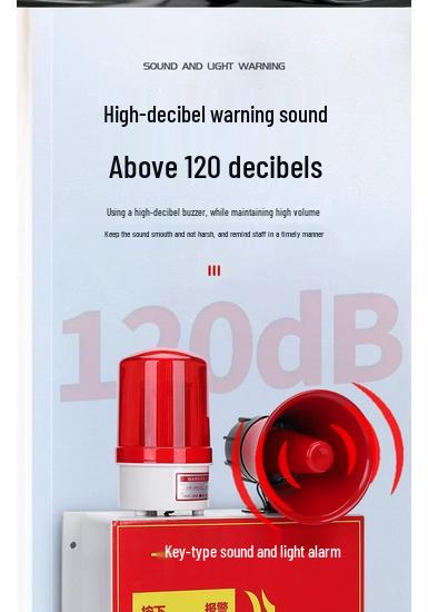 Industrial Fire Alarm System: Manual Emergency & Escape Alarm with One-Button Sound and Light for Factory Inspection.