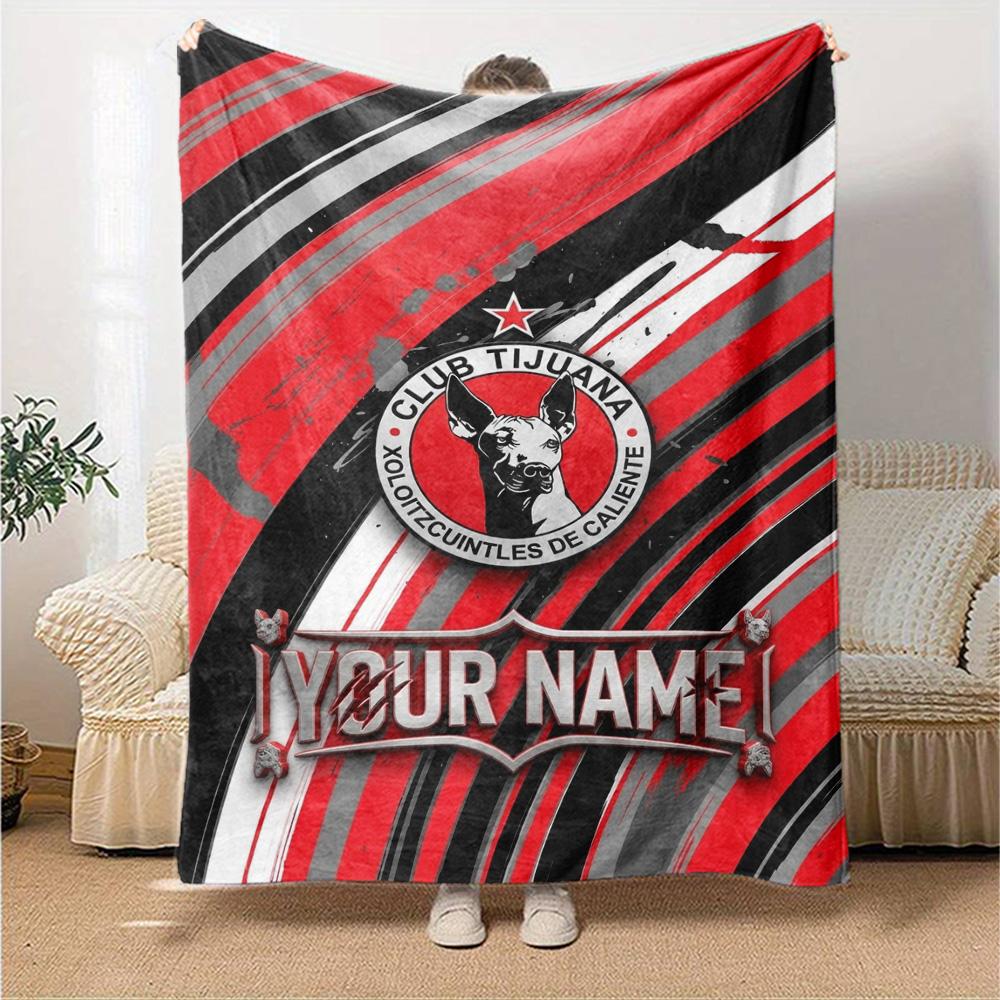 Name Custom Club Tijuana Print Flannel Blanket High Quality Warm Comfortable Cover for All Seasons Perfect for Gifts Home Decor